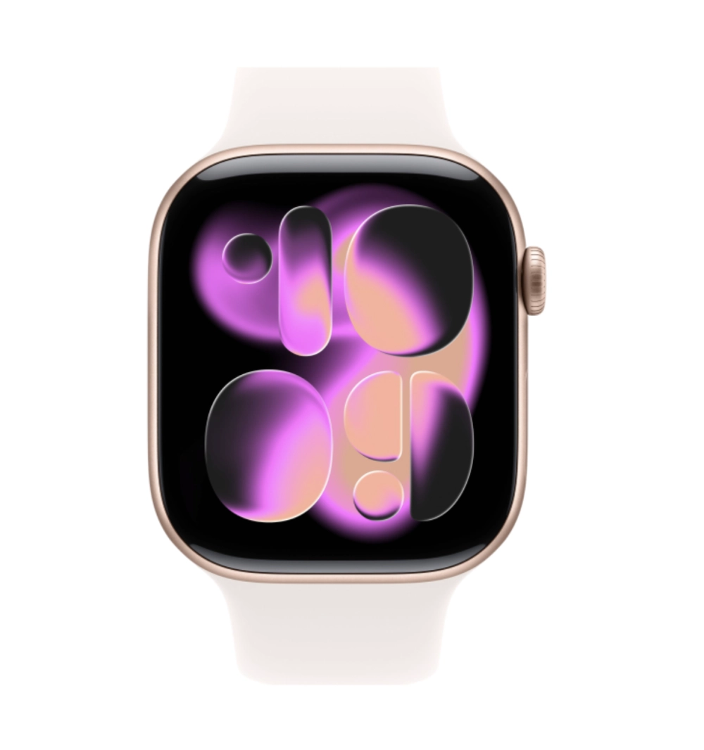 Apple Watch Series 11 GPS 46mm Rose Gold Aluminum Case with Sport Band Light Blush (Спортивный ремешок цвета Светло-румяный) (M/L, 160–210 mm) MEV74