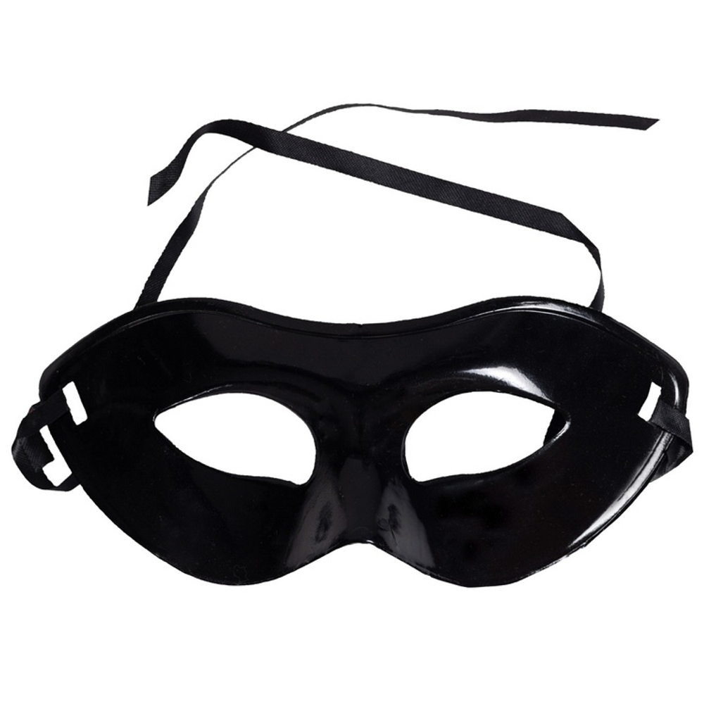 Полумаска черная пластик
