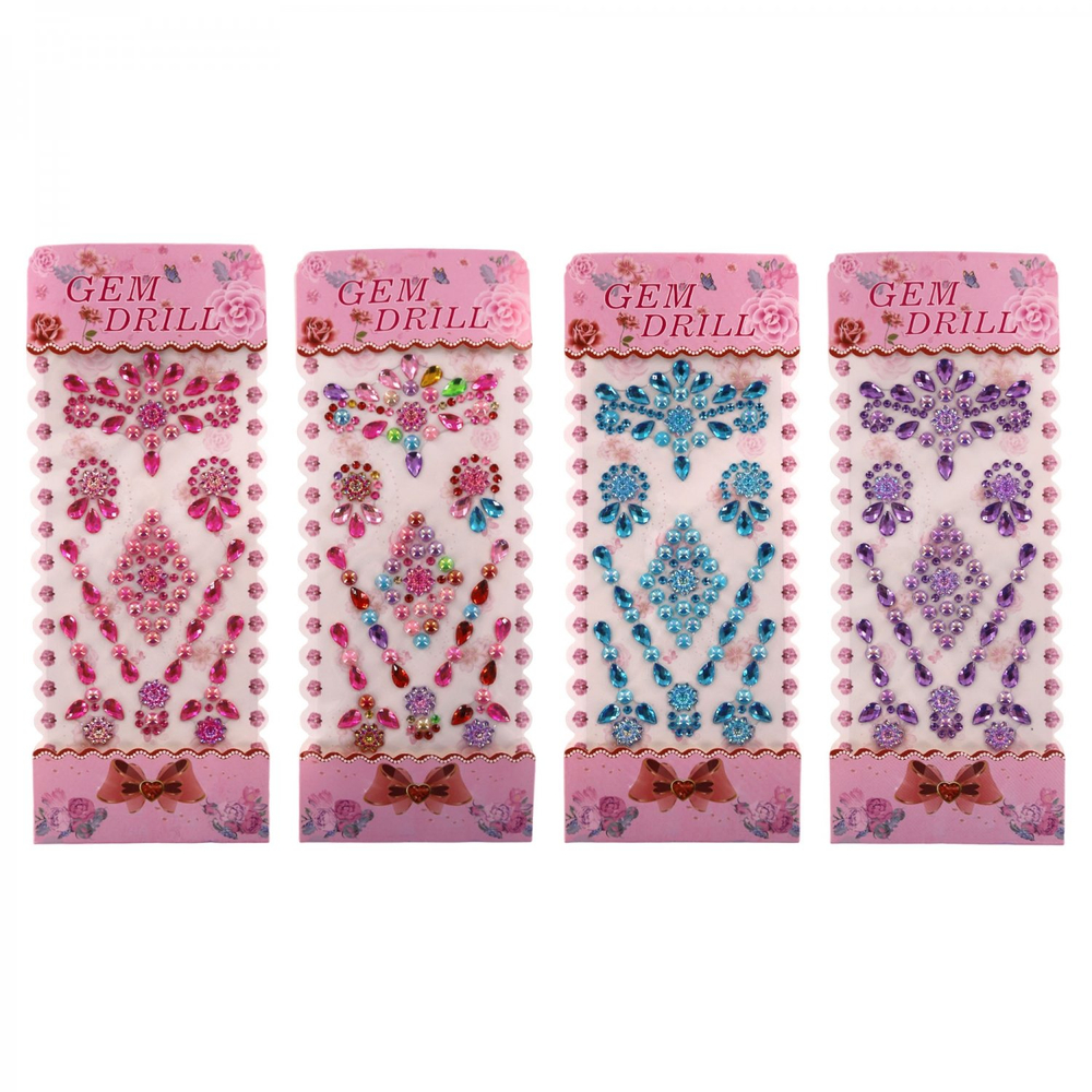 Наклейки-стразы Alingar, акриловые, "Капельные узоры", пакет с европодвесом