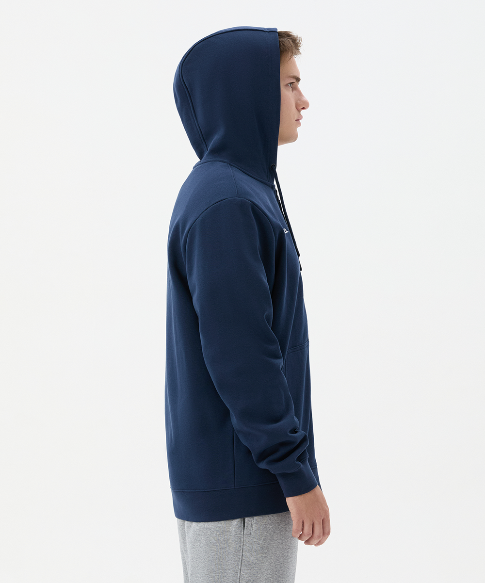 Флисовое худи на молнии ESSENTIAL Cotton Fleece FZ Hoodie, темно-синий
