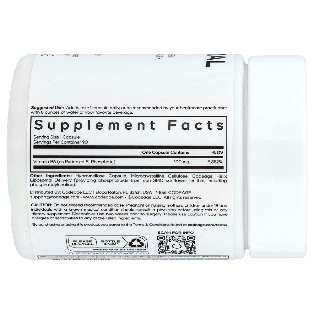 Codeage, Liposomal P5P, 90 растительных капсул