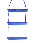 Трап веревочный, 3 ступеньки Лестница верёвочная 940мм 12мм 3 ступени из синего нейлона