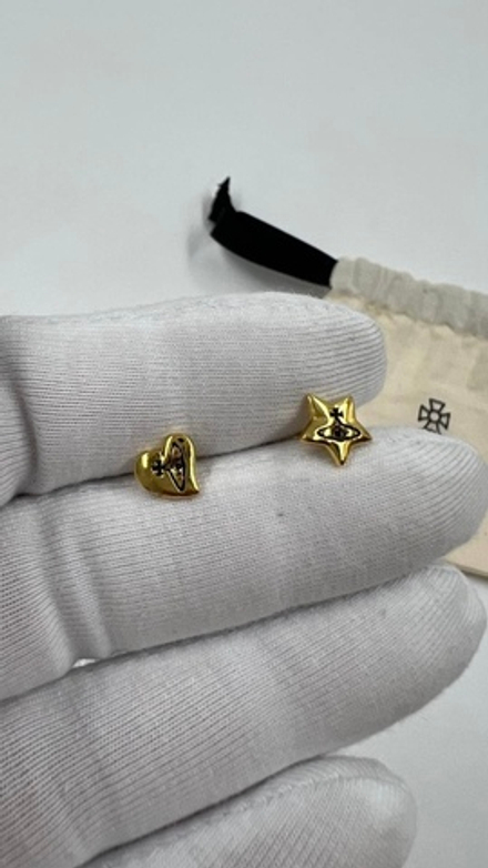 Асимметричные серьги пусеты Vivienne Westwood