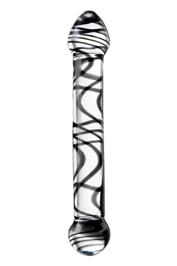 Двусторонний фаллоимитатор Sexus Glass, стекло, прозрачный, 20,5 см
