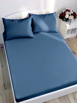 Постельное белье Milky Garden "Azul" евро   наволочки 50х70 2шт Простынь на резинке 180х200 см  Пододеяльник 200х215 см