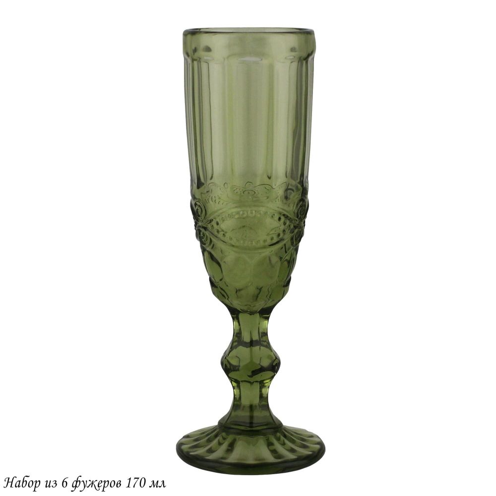 Lenardi 588-444 Набор из 6 фужеров 170 мл в под.уп.(х4) Зеленый
