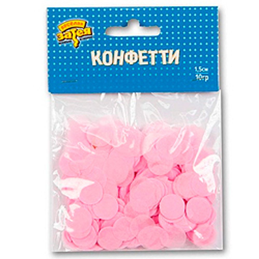 Конфетти-Круги-тишью-Розовые-1,5см-10гр