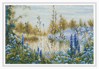 "Дымчато-сиреневый туман"-M865  вышивка