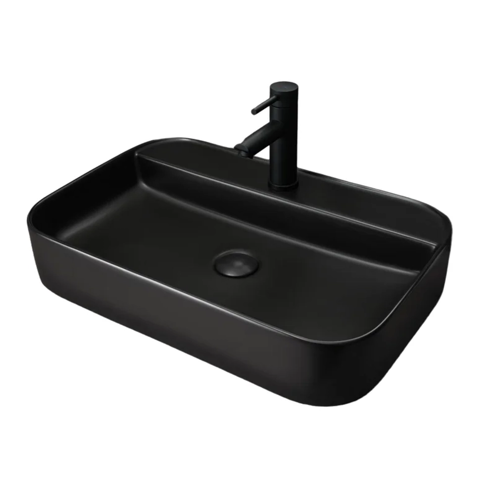Раковина накладная Gid 600x400, черный матовый