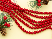 Нить бусин для украшений 10мм, "Майорка-Красный" (имитация)