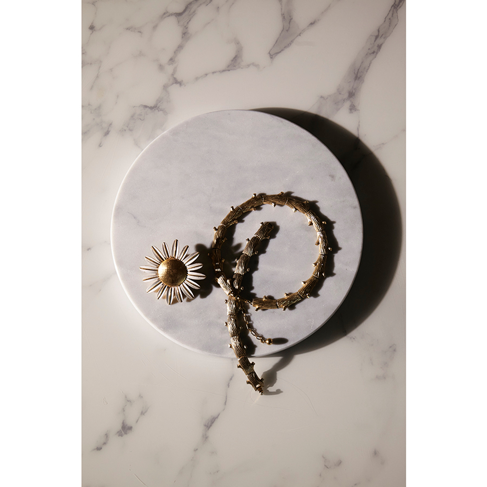 Блюдо сервировочное marm, D30 см, белый мрамор