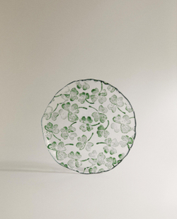 Zara Home тарелка пирожковая из стекла, цвет зелёный, 15 см