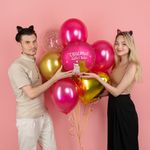 Шар (18''/46 см) Круг, Счастье быть с тобой (котики), 1 шт. в уп.