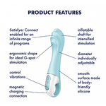 Надувной вибратор для точки-G Satisfyer Air Pump Vibrator 5+ голубой