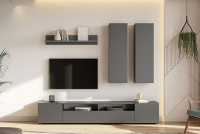 Денвер гостиная вариант 2 Графит серый