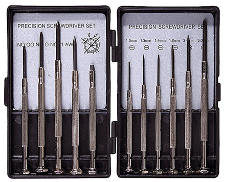 Набор STAYER "STANDARD": Отвертки для точных работ, цельнометаллические, 11 предметов (5шт)