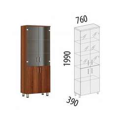 Шкаф-витрина Лидер 82.13 Орех Пегас 760х390х1990
