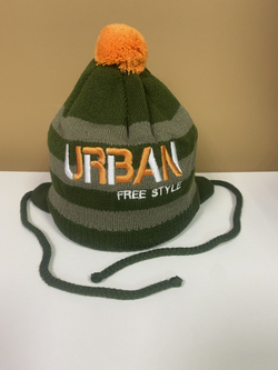 Шапка "Agbo" на мальчика трикотажная на х/б подкладке с завязками из 30% шерсти, размер 46-48, цвета в ассорт.