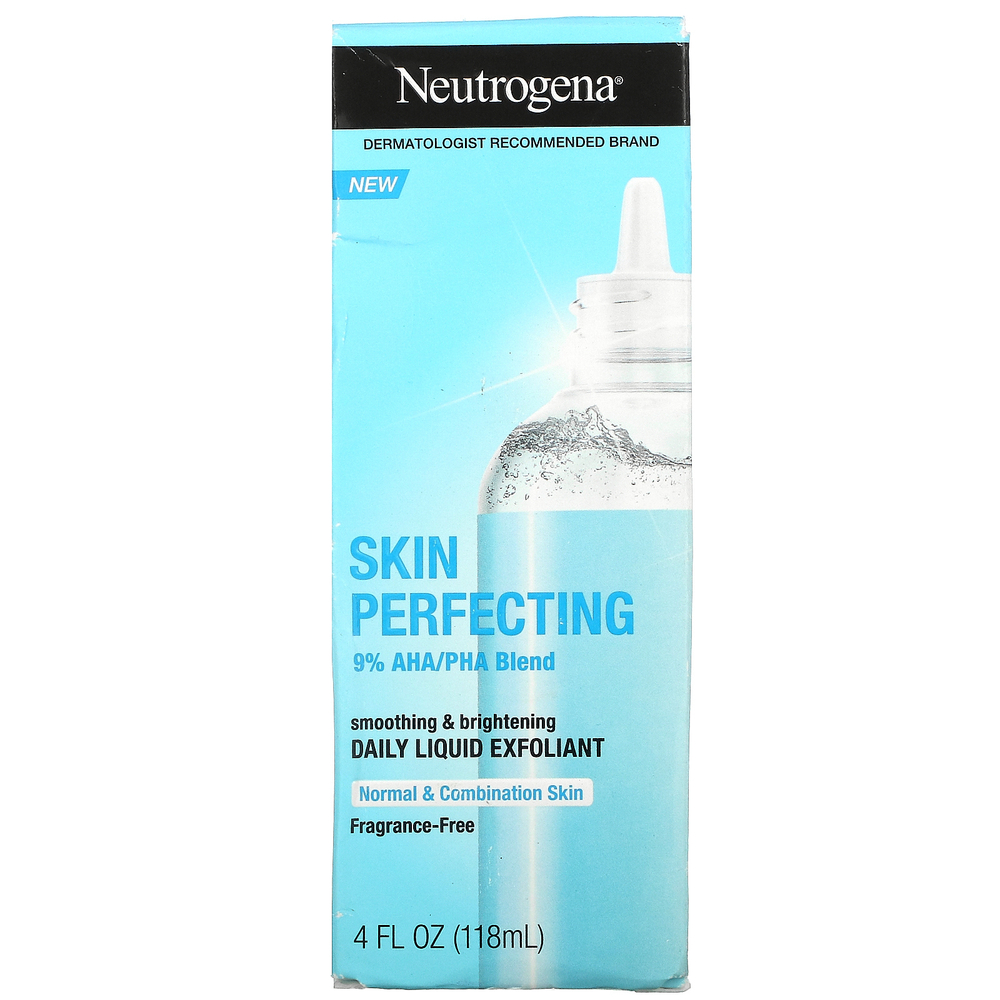 Neutrogena, Skin Perfecting, ежедневный жидкий эксфолиант, для нормальной и комбинированной кожи, без отдушек, 118 мл (4 жидк. Унции)