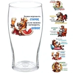 Стакан стеклянный 350мл «Приколы года» 6 видов D2146/12