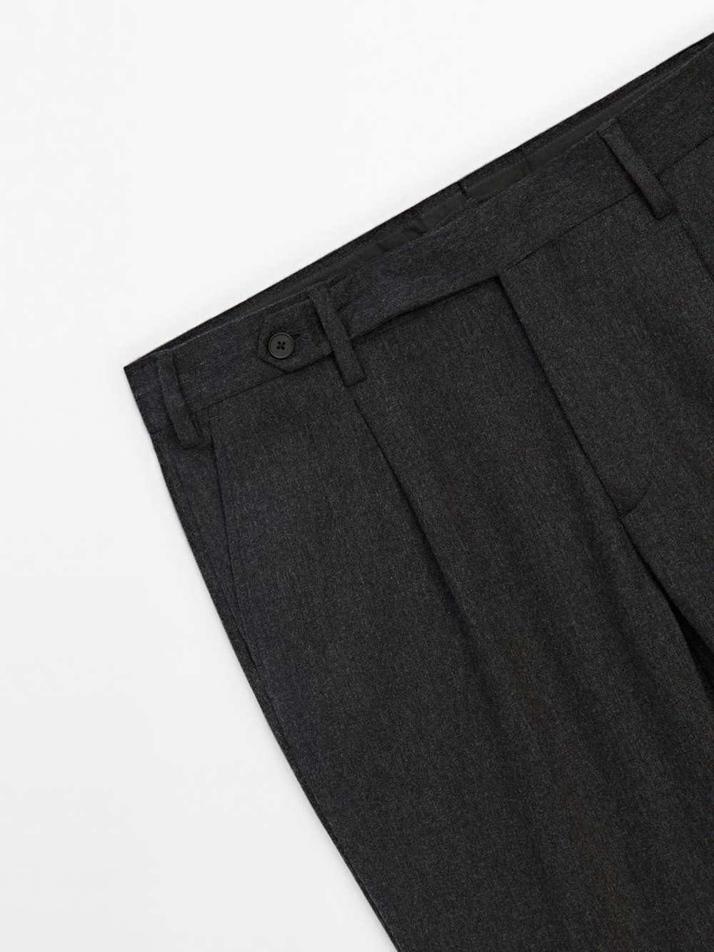 Massimo Dutti Костюмные брюки из смесовой шерсти, маренго