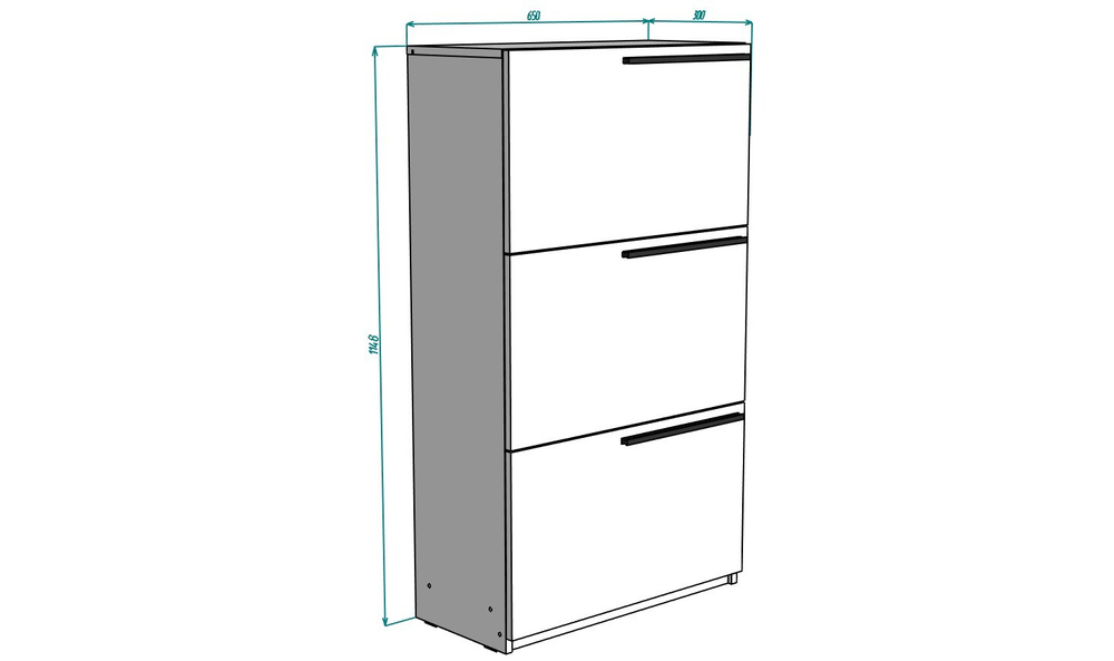 Обувница Лорена Пакс-3 Кашемир 5981 BS 65*30*115 см, Бежевый   Фиеста