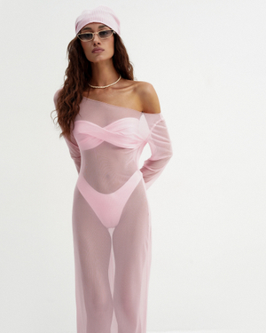 №044 Платье-сетка (нежно-розовый)