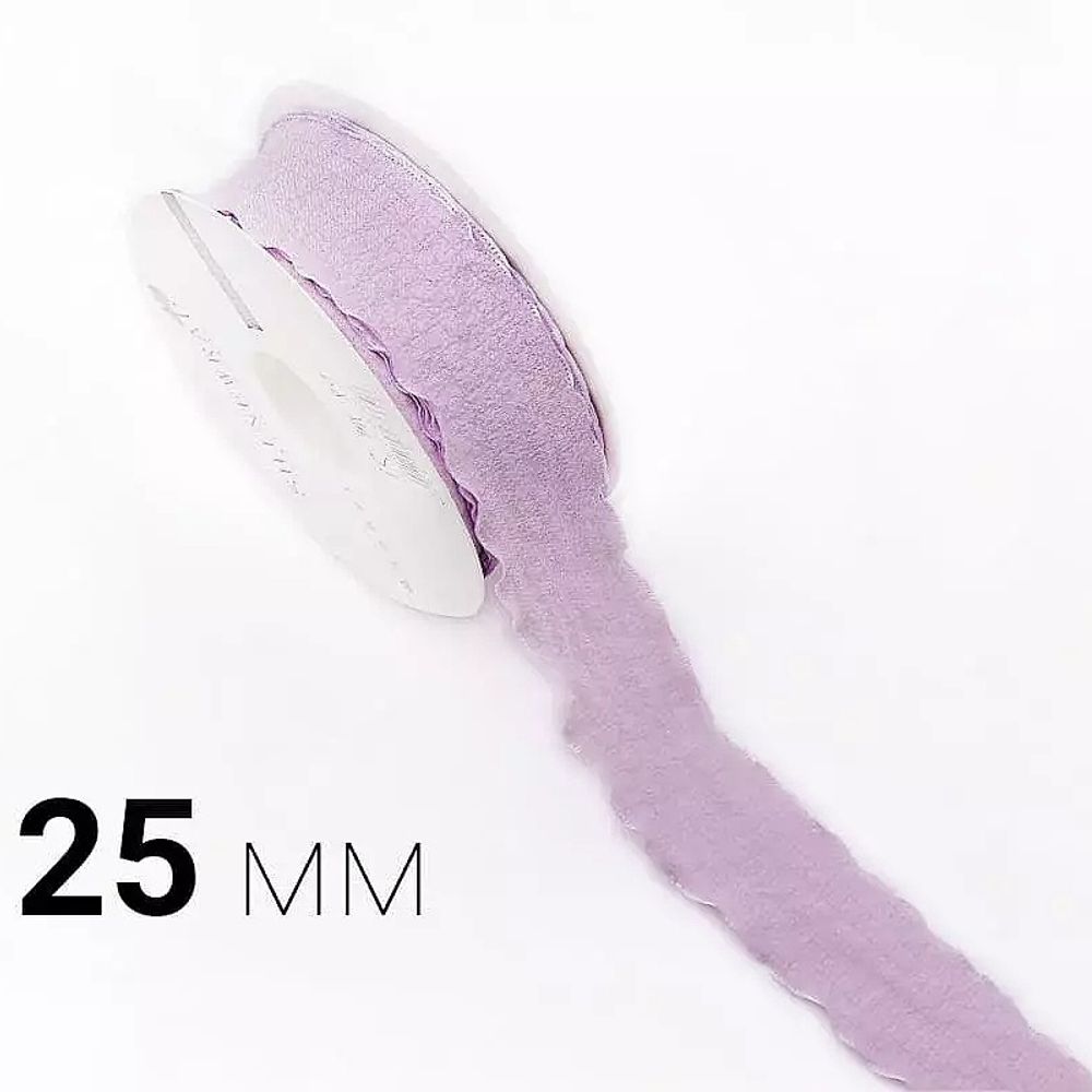 Лента текстиль &quot;Rossi&quot; 2,5см*10ярд СИРЕНЕВЫЙ