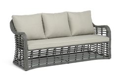 "Ницца" диван из искусственного ротанга трехместный, цвет серый