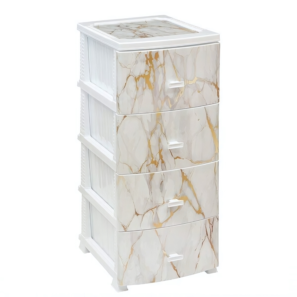 Комод ДЕКОР(моно рис) 4-х Белый мрамор РП-451