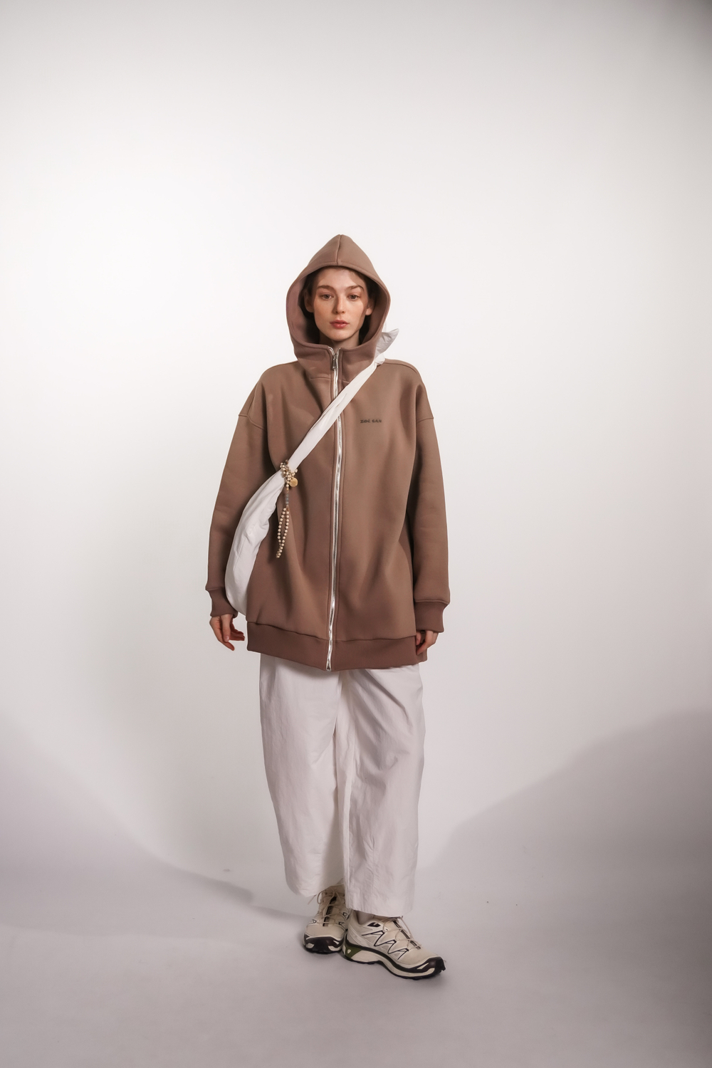 Худи на молнии с начесом, "Кофе с молоком"