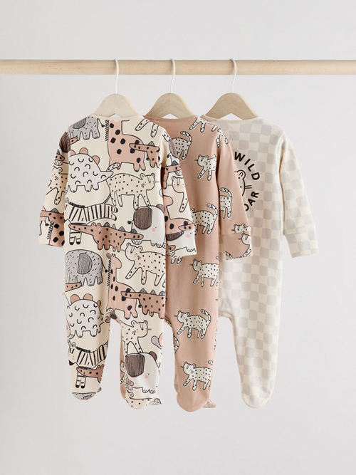 Комбинезон / Cлип для малышей Next AA5-958, 3 шт., Бежевый
