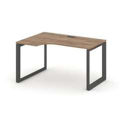 Style Project Стол рабочий эргономичный SN-59O.SPA-002(L) Дуб Табак/Металл Антрацит/Черный Заглушка