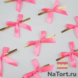 Твист лента с бантиком (ярко-розовый, 8 см) 50