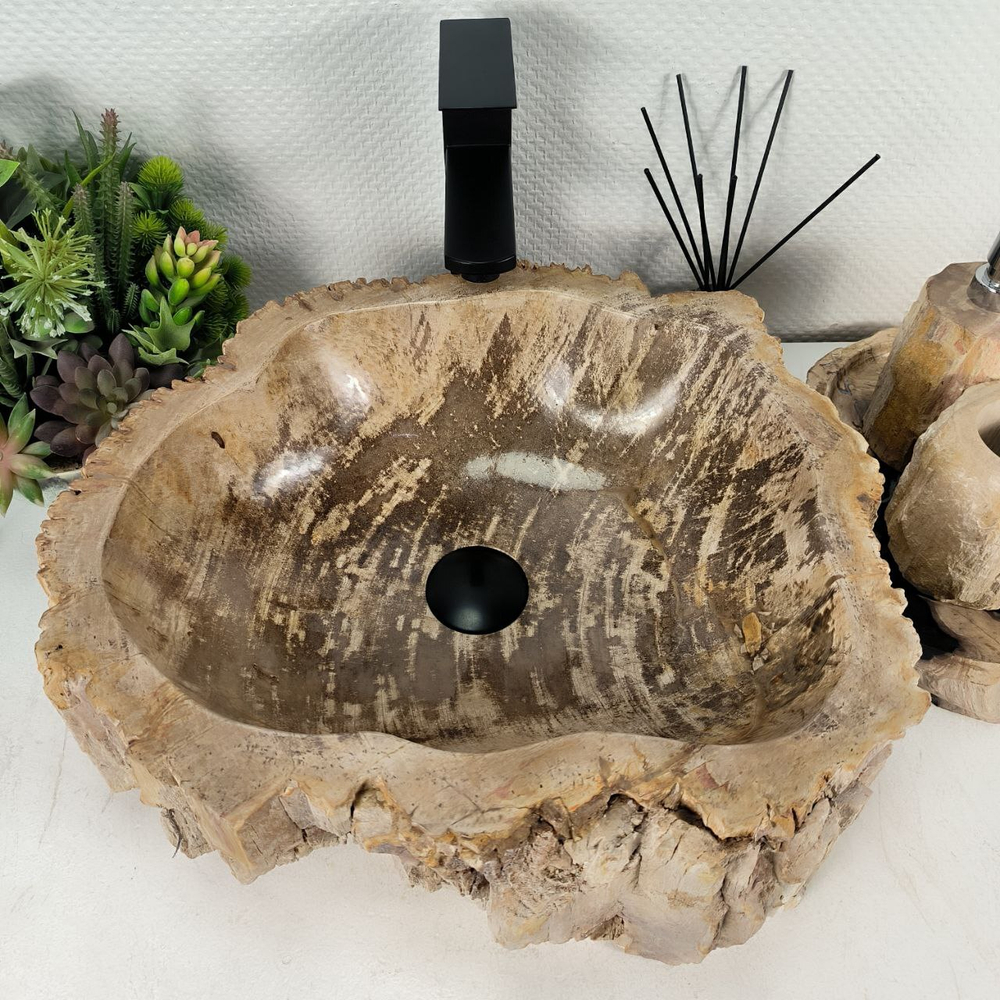 Раковина из окаменелого дерева OD-64564 46*42*16 0176