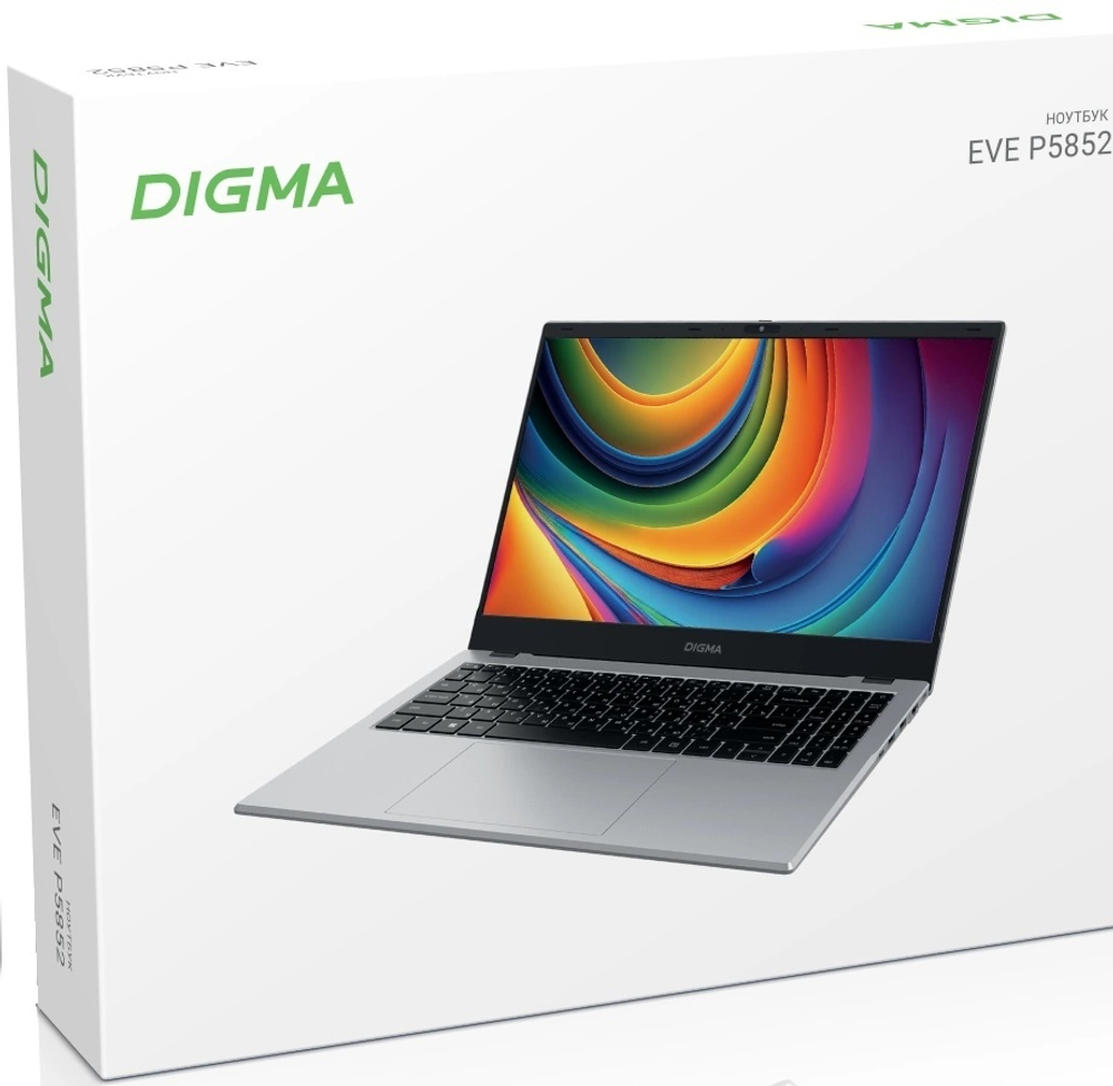 Ноутбук  Digma Digma EVE P5852 15.6 ", Intel N, 16 Гб RAM, 512 Гб SSD, UHD Graphics, Серебристый