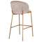 Барный стул Coral серо-бежевый велюр с золотыми ножками
