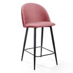 Стул полубарный Thomas, бархат пудровый 15