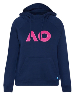 Женская теннисная куртка Australian Open Hoodie Boucle Logo - Blue