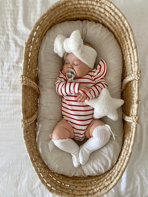 Боди в полоску, Красный