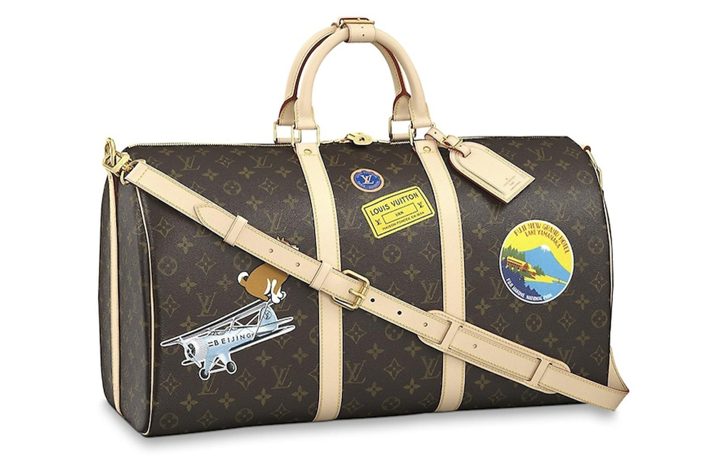 LOUIS VUITTON Keepall Cow Leather Handbag Travel Bag Unisex Brown