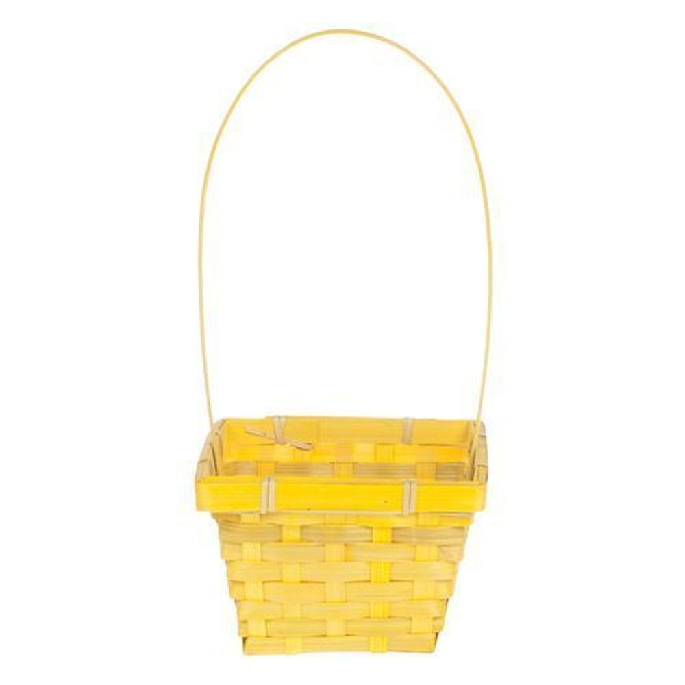 Корзина (бамбук) D14*14*H9.5*НН32 ЖЕЛТЫЙ