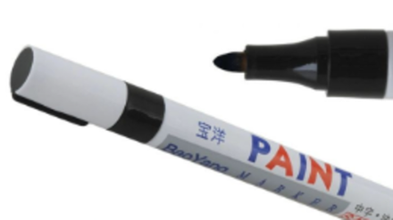 Маркер-краска по металлу Leto черный (1ящ/8кор/12пач/12шт)