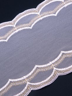 05-144 ОПТ Вышивка на эл. сетке 17,5 см, розовый