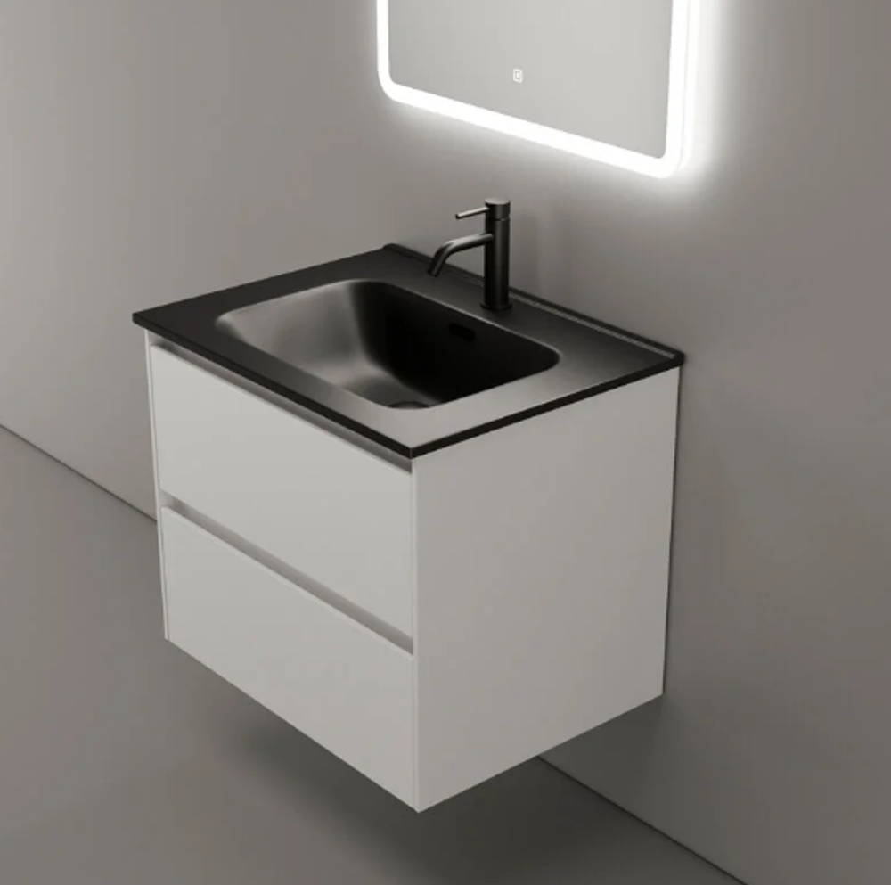 Тумба подвесная SANCOS Cento 590х450х500, c двумя ящиками оснащенными доводчиками,белый глянец, арт. CN60W