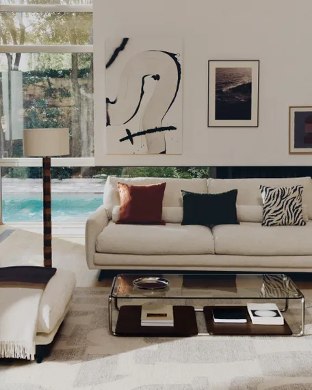 Журнальный столик Tarsel 140х60х30 см, орех, сталь, стекло