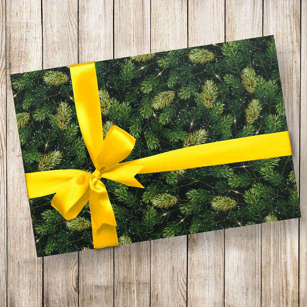 Бумага упаковочная 50х70 см «Хвойные веточки» (1 лист)