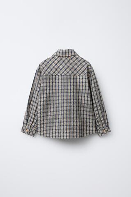 ZARA РУБАШКА В КЛЕТКУ SNOOPY PEANUTS™, СИНИЙ