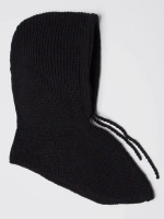 Капор женский вязаный черный