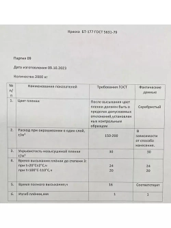 Краска серебрянка БТ-177 3 л